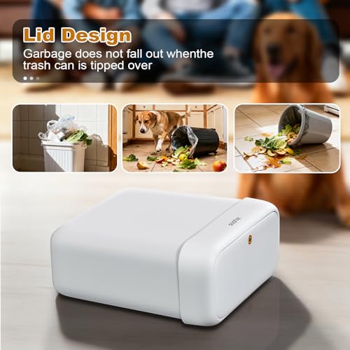 Set 2 Canecas de Basura con Tapa para Baño, Blanca miniatura 3