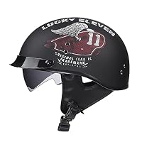 Demi-casque Léger ABS Casque Demi-jet Moto Style Allemand Rétro - Homologué ECE - Taille M (57-58 Cm) - Noir Brillant - Pour Scooter, Vélo, Skate Demi-casque Léger ABS Casque Demi-jet Moto Style Allemand Rétro - Homologué ECE - Taille M (57-58 Cm) - Noir Brillant - Pour Scooter, Vélo, Skate