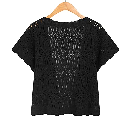 Image of Open Front Summer Cotton Thin Cardigans for Women Lightweight Cropped Cardigan Sweaters for Women
