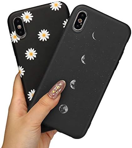 LLZ.COQUE for iPhone 7 Plus iPhone 8 Plus Case Cute Daisy Flowers Phone Case Soft Silicone Slim Fit Cute Floral Print Bumper Hybrid Protective Matte Case for iPhone 7 Plus iPhone 8 Plus, Grey