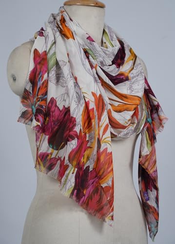 Image of VIC Cotton Modal Digital Print Scarf for Women | Digital Print Designer Stole | Soft Lightweight Luxury Wrap | Premium Cotton Modal Blend | 55 x 170 cm | VIC-SM-DP5517