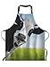 Moslion Tablier amusant en forme de vache au lait sur l'herbe, tablier de ferme de bovins laitiers, tablier réglable pour homme et femme, convient pour la cuisine, la serveuse, le chef