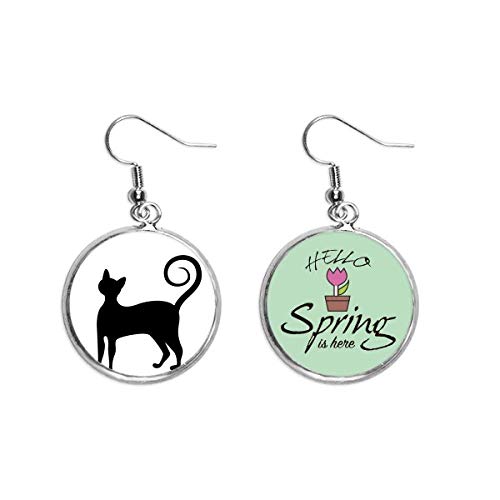Joyas de primavera con colgante animal y silueta de gato negro elegante