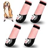 ideaspark Dog Shoes Boots Booties Cute Paw Protectors with Adjustable Straps,Anti-Slip Waterproof Hot Pavement for Summer,Winter Snowy,Rainy Day for Puppy Small Dog (Pink, Medium)
