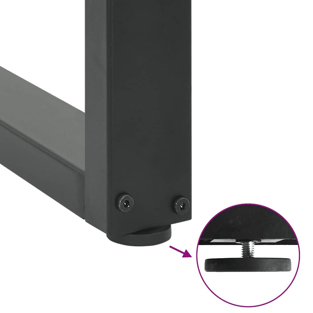 mesa de bar patas en forma de U 2 piezas Antracita 60 x (100-101) cm, acero con recubrimiento en polvo, pies de nivelación ajustables, patas resistentes para muebles de pie