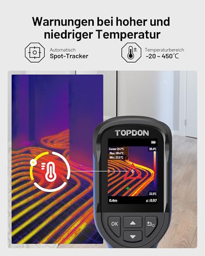TOPDON TC004 Mini Thermal Imaging Camera, 240x240 IR Resolution Handheld Infrared Thermal Camera, 15H Battery Life, 25Hz,-20°C to 450°C, High/Low Temp Alert, for Home Maintenance, Leak/HVAC Inspection - Image 5
