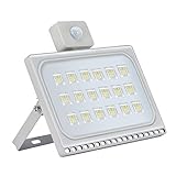 【Empfindlicher Sensor】Der Außenstrahler erkennt jede Bewegung bis zu 12 Metern Entfernung. Einstellbarer Winkel des Detektors reicht 360° horizontal und 180° vertikal. Die Leuchtdauer jeder Erkennung lässt sich von 6 sek bis 6 min durch 3 Schalter nach Belieben einstellen.