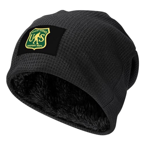 US Forest Service Bigfoot Dept Lightweight Beanie Hat Thick Warm Skull Cap Soft Hat for Men Women, 56X26.5cm