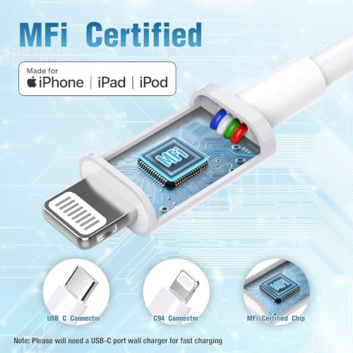 EXDJUP USB-C to Lightning Cable 2Pack 6FT - image 2