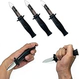 Sujosa 3pcs Retractable Fake Knife Toy Plastic Prop Dagger Trick Blade for Halloween Fools Day Party Cosplay Joke Gadget Prank Gag Black… (Double Edge)