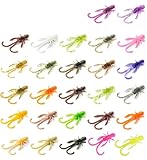 Fishup Baffi Fly 1,5' 3,8 cm – Señuelo de goma, Fishup colores: verde calabaza marrón/rojo y morado