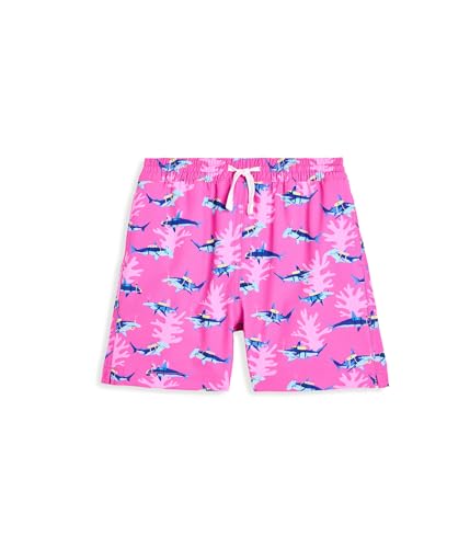Chubbies, Mens, The Lil Great Pink Shark Swim Trunk (Infant/Toddler/Little Kid), Bright Pink/Pattern Base, 5T