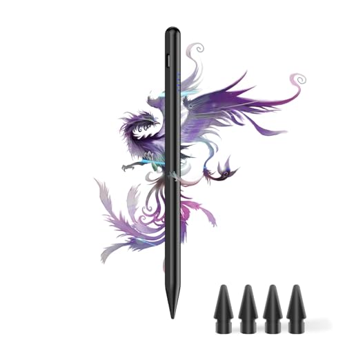 Lápiz para iPad USB-C Carga Rápida Palm Rejection Sensibilidad Tablet Lápiz Compatible con (2018-2023) Apple iPad Pro 11''/12,9'', iPad 10/9/8/7/6, iPad Mini 6/5, iPad Air 5/4/3 (Negro)