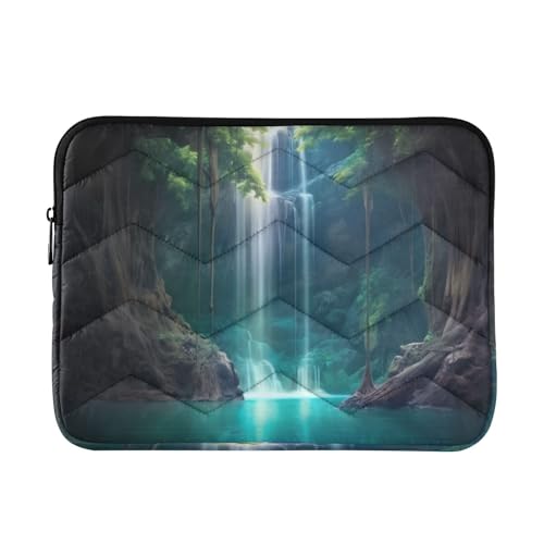 Funda para portátil 13-14 pulgadas con paisaje de cascada y diseño impermeable miniatura 1