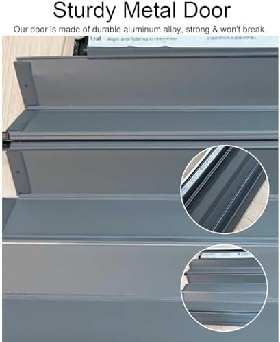 Customizable Accordion Folding Door with Lock & Key - Retractable Sliding Gate for Home & Bedroom Privacy - Metal Interior Door Screen, Kitchen Hardware, 35x80in (88.5x203cm)