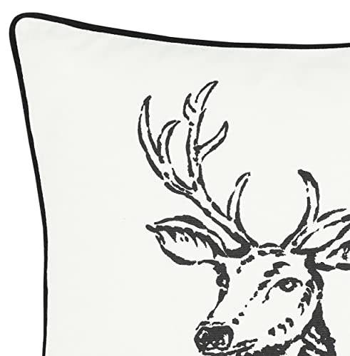 Image of Eddie Bauer - Throw Pillow with Zipper Closure, Perfect Home Decor for Bed or Sofa (Morning Stag Black, 20 inch x 20 inch) (Pack of 2)