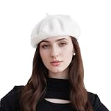 HengwoYS Women's Beret Hats – Chic French Berets for Women, Premium Wool Beret – A Classic Wardrobe Addition for Stylish Women White