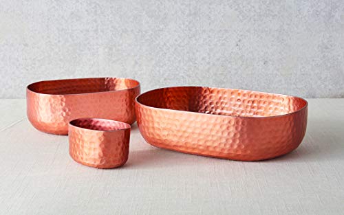 American Metalcraft ABHC69 Hammered Aluminum Entrée Basket, Oval, Copper thumb #1