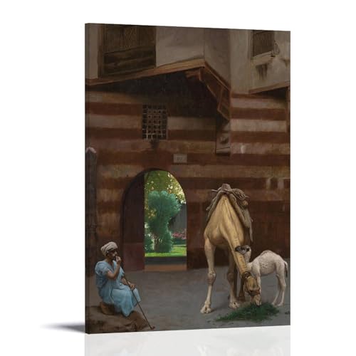 Toile The Camel Driver Jean-Léon Gérôme idée cadeau 60x90cm