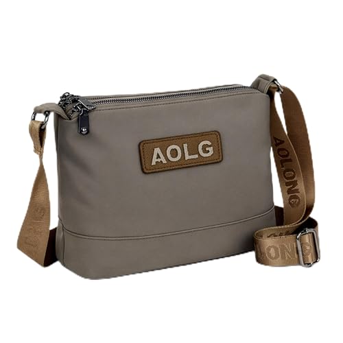 Image of Storite Sling Bag, Crossbody Bag with Multi-Compartment for Women and Girls With Adjustable Shoulder Strap - 28.5x18x10cm (Grey Beige)