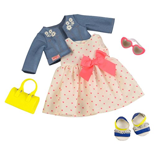 Our Generation Deluxe Outfit - Bright As The Sun Heart Dress & Accessories for 18 Dolls