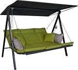 ANGERER Hollywoodschaukel Lounge Smart – Schaukel zum Sitzen, Liegen & Entspannen, inkl. Bett-Funktion, einfache Montage, Made in Germany, hochwertiger Stoff, Hellgrün