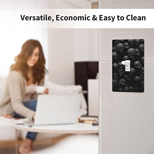 Black Skull Single Toggle Light Switch Cover Plate Decorative For Kitchen Standard Size 1 Gang 4.5" X 2.76" #TOP5