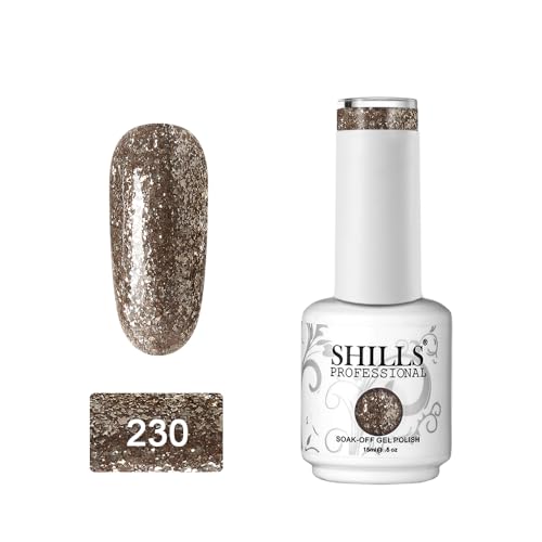 Image of SHILLS PROFESSIONAL UV /LED Soak Off Gel Polish (Gel Nail Polish) Nail Art Nail Polish Color Shade 230, Glossy Finish, 15ml