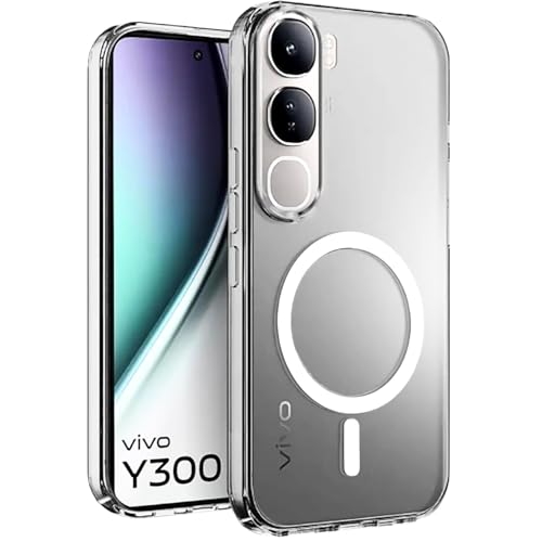 Image of AEETZ Clear Back Case for Vivo Y300 5G, Hard PC Shockproof Transparent Back Cover Case Compatible with Mag-Safe, Anti-Yellowing (Vivo Y300)