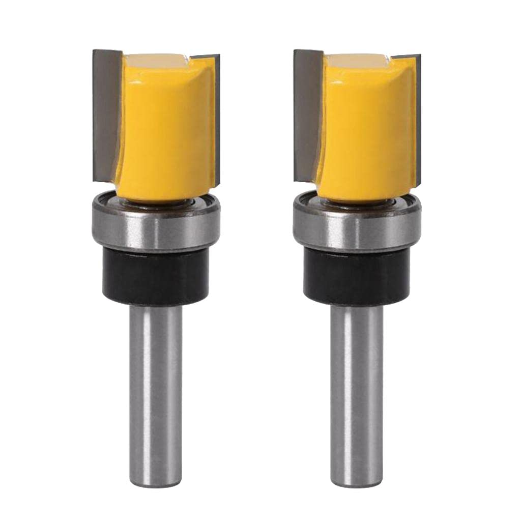 2X 8mm Shank Flush Trim Router Bit Top Bearking Woodworking Cutter