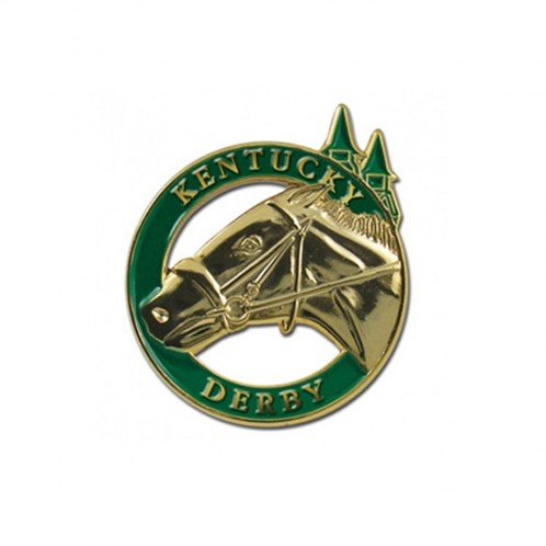 Kentucky Derby Horse Head and Spires Gold Lapel Pin image