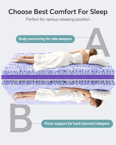 Image of ChiXpace Dual Layer 4 Inch Memory Foam Mattress Topper Full - 2 Inch Gel Memory Foam and 2 Inch Pillow Top Mattress Pad, 7-Zone Egg Crate Full Size Mattress Topper(White)