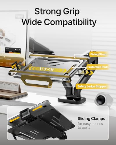 Support ordinateur portable 18 pouces double écran ajustable monTEK charge max 9 kg - 4