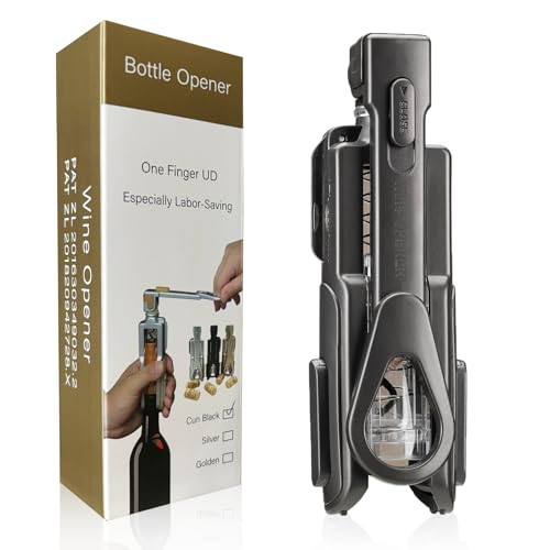 Soenglyun Wine Opener, Easy to Use Corkscrew Wine Opener with Foil Cutter, 6 inches, Lightweight and Small Travel Corkscrew for Wine Lovers, Black