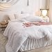 HAIHUA Fluffy White Comforter Cover Queen Set, Soft Furry Shaggy White Bedding Queen Set 3 Pieces (1 Faux Fur Duvet Cover + 2 Plush Pillow Cases) Fuzzy Bed Set, Zipper Closure