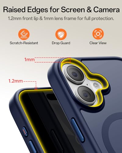 Image of UNBREAKcable Magnetic for iPhone 16 Case 6.1-Inch, Compatible with MagSafe, Full Camera Protection, Built-in Magnetic Ring, Drop Protection Shockproof Slim Phone Cover-Deep Blue