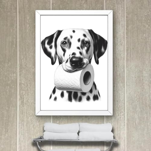 Papier toilette chien rigolo toile decorative pour amuser vos invites dans la salle de bain unique
