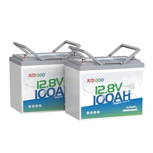 Image of Redodo 12.8V 100Ah Group24 LiFePO4 Battery for Trolling Motor 2 Pack