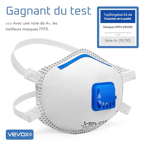 VEVOX® Masque FFP3 – Lot de 5 – Masques travaux, chantier et bricolage – vue 7