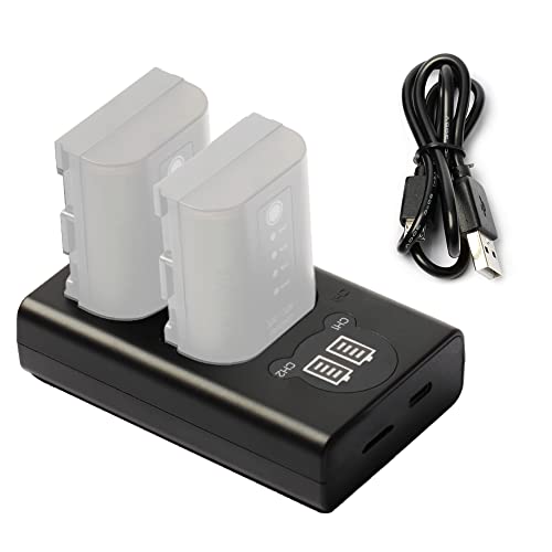 【Caricatore LED intelligente】 L'indicatore LED integrato mostra lo stato di carica di ciascuna batteria in modo intuitivo. Il doppio caricatore può caricare due batterie contemporaneamente, risparmiando efficacemente il tempo di ricarica.