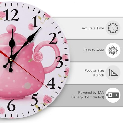 Reloj de pared decorativo madera 10 pulgadas silencioso miniatura 3