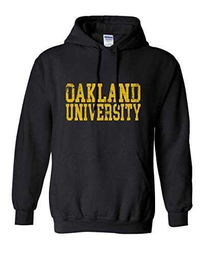 CreateMyTee | Northwood University Block Distressed Hooded Sweatshirt |