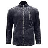 Genérico Cardigan con Cremallera para Hombre Abrigo de Algodón de Invierno Chaqueta Polar de Felpa Ropa para Estar por Casa Chaqueta Cálido de Exterior Bolsillos con Cremallera