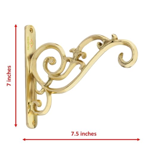 Image of Metal Wall Hook Hanging Plant Bracket | Wall Bracket Decorative Straight Plant Hanger for Pots, Bird Feeders, Planters, Lanterns, Cotton, Wind Chimes Indoor Outdoor (Pack of 1)
