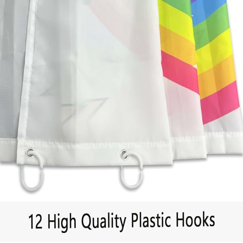 Funny Unicorn Riding Dinosaur Shower Curtain, Cool Cute Cartoon Space Colorful Rainbow Fantasy Galaxy Shower Curtains for Kids Boys Girls Bathroom Set Decor, Waterproof Durable with 12 Hooks, 72x72 by iTapnoom - Image 6