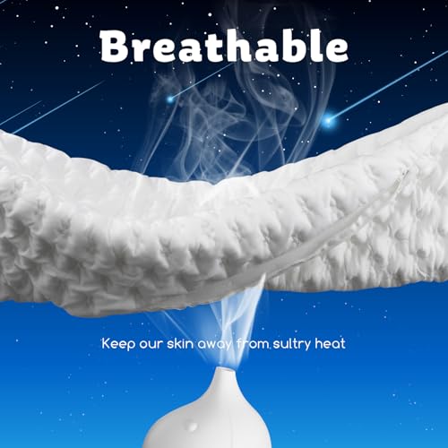 KUCEY Cooling Side Sleeper Pillow for Neck and Shoulder Pain, Luxury Shredded Memory Foam Curved Bed Pillows for Sleeping Set of 1- Adjustable Queen Size- Washable Cover Crescent White