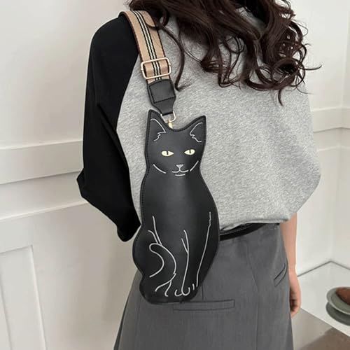 Halloween Purses for Women Novelty Halloween Black Cat Purse Belt Sling Bags Chest Crossbody Shoulder Bag2
