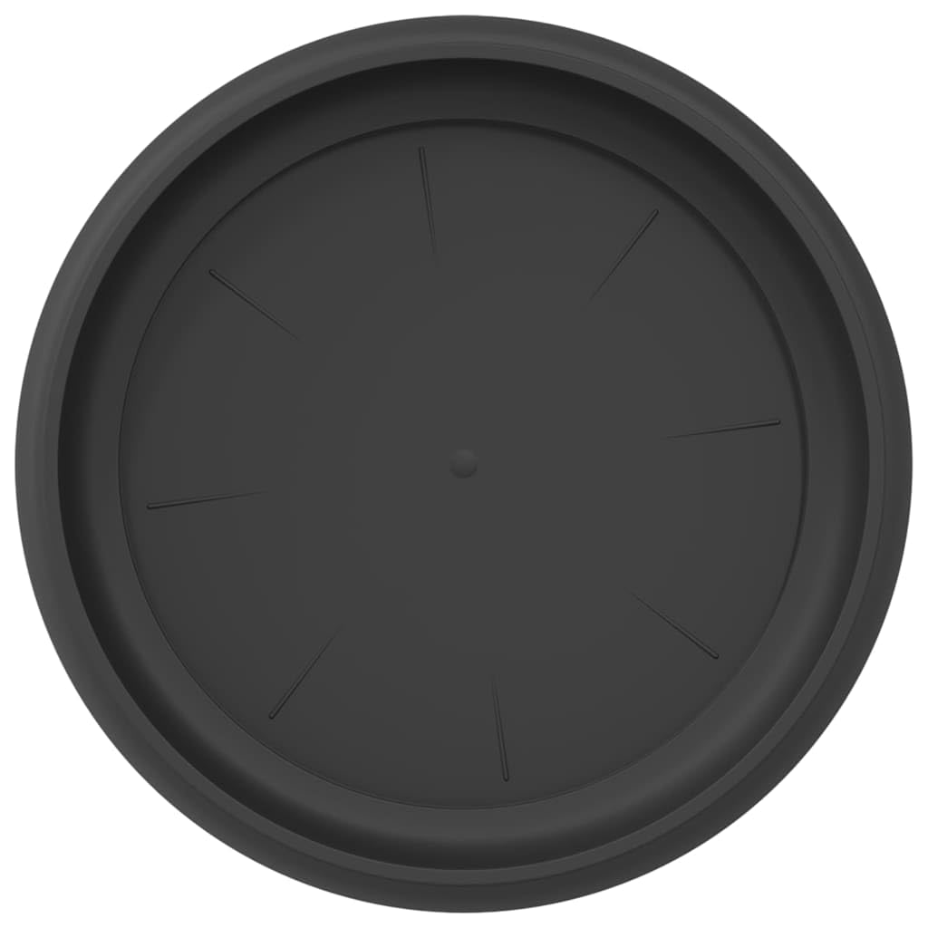 Placas redondas de plástico negro, 24 unidades, diámetro de 21,5 x 2,5 cm, para balcón, terraza, jardín, interior y exterior, con borde enrollado y uso versátil