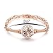 Coach House Jewelry Women's Beautiful Rose Gold Plated Bangle Bracelet, 24 Cubic Zirconia Surrounding A Light Brown Crystal (10)