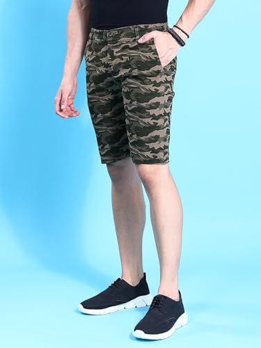 Image of The Indian Garage Co Men Slim Fit Solid Mid-Rise Woven Shorts